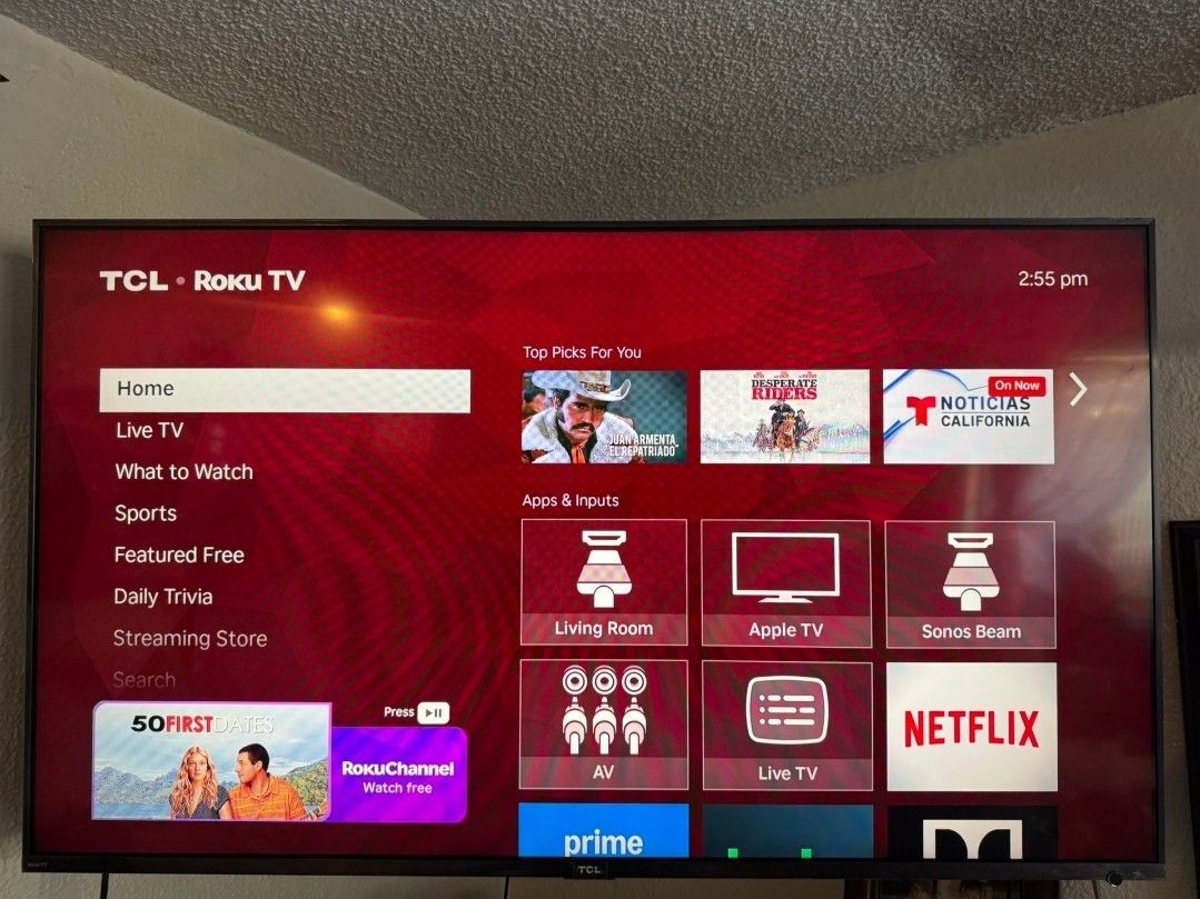 TCL ROKU 55”in 4k Dolby Atmos TV