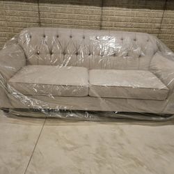 Gray Sofa with Loveseat 