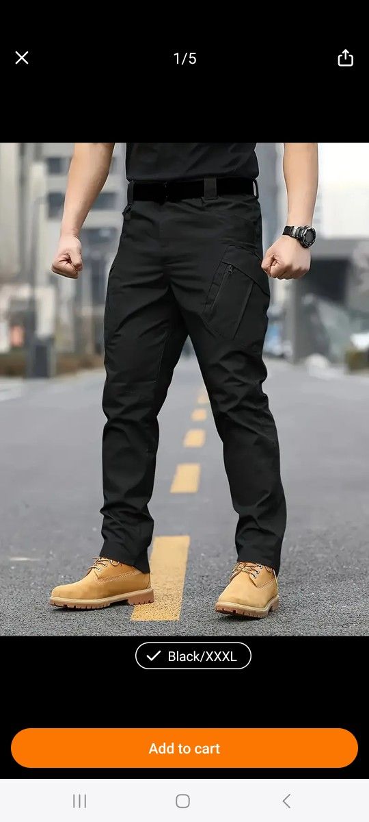 Men's Black Cargo Pants Size Fits Like A Big Medium Or Small Large Slim Fit New L M