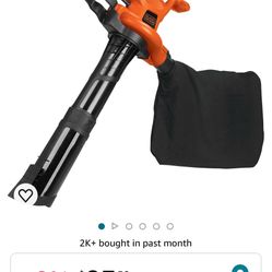 BLACK+DECKER Leaf Blower & Leaf Vacuum, 3-in-1, 12-Amp, 250-MPH, 400-CFM (BV6000)