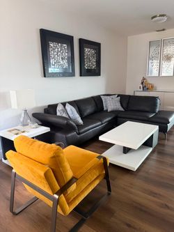Living room sofa and chair