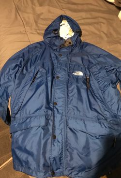 North Face blue windbreaker jacket