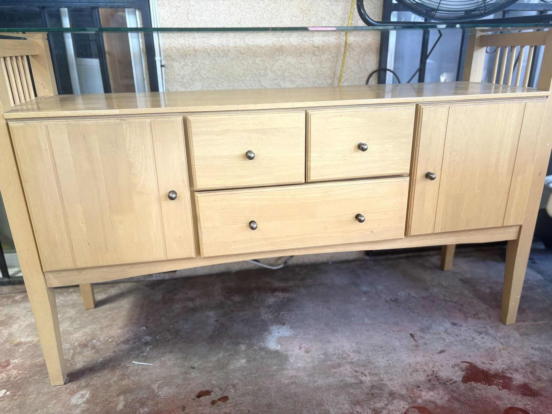 Wood / Glass Dining Room Storage Cabinet