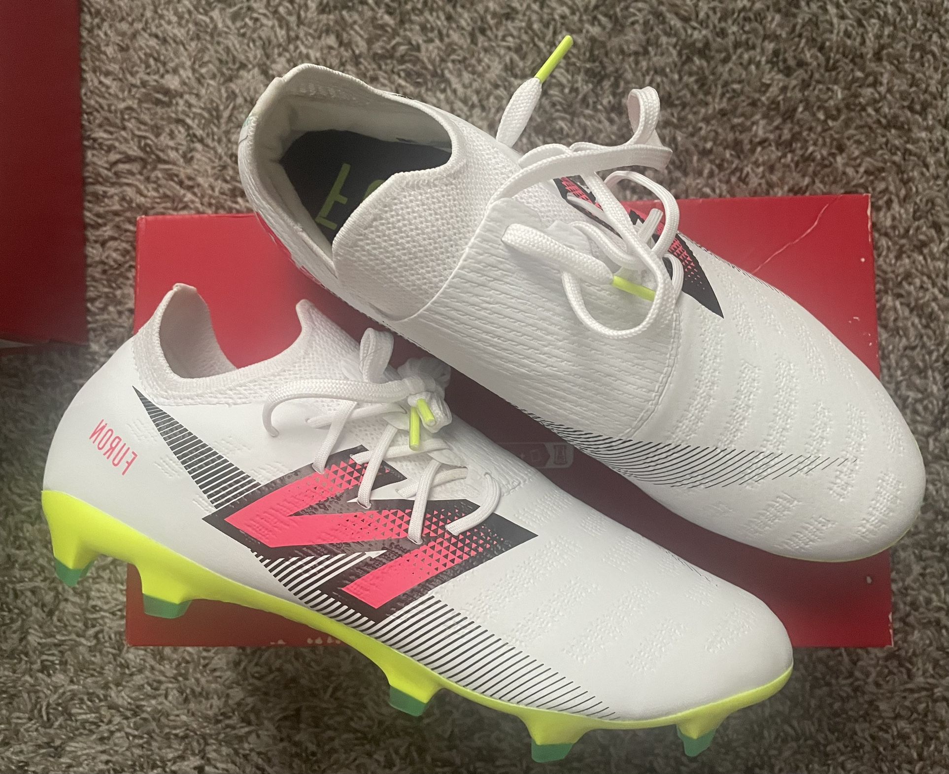 New Balance Furon Destroy FG V7+ Soccer Cleats Football Boots White Men’s Size 10.5