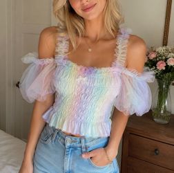 Beautiful Brand New Rainbow Sweet Dream Top Size S