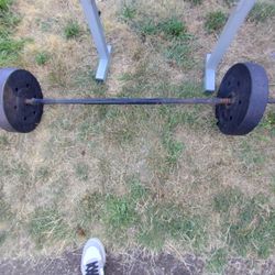 Bench Press Bar With 2 25lb Weights