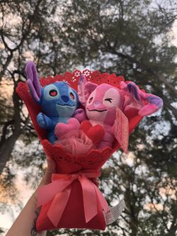 Stitch And Angel Plush Bouquet 