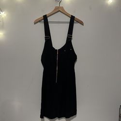 Mini Black overall/suspender dress!
