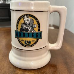 Hooters Vintage 1(contact info removed) Football Ceramic Beer Stein Mug Excellent