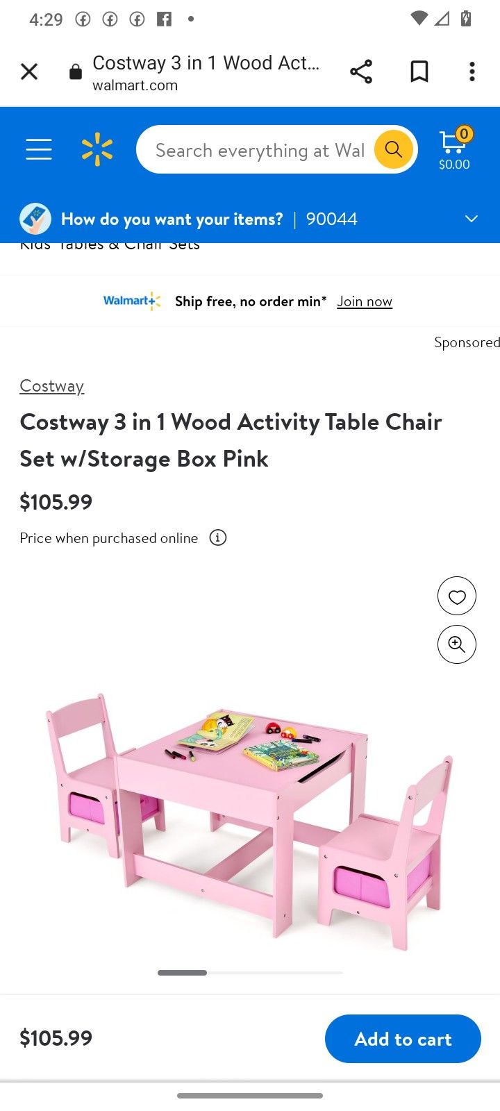 3in1wood Activity Table 2chairs Set Pink Brand New $90