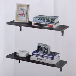 24in x 6in Superjare wood 2 wall shelves