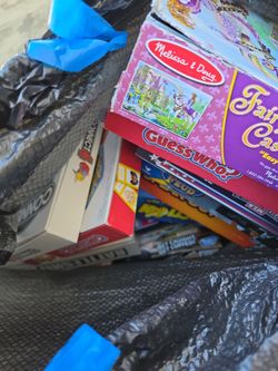 Bag with old game boards in great condition