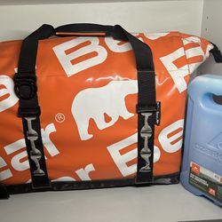 24 Pack Cooler H20 Polar Bear Orange White Beach Bag