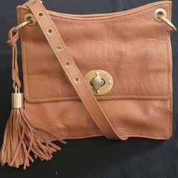 Clements Ribeiro Leather Adjustable Crossbody Bag Turnlock 8"X8"