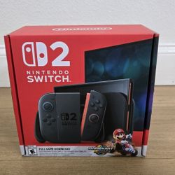 For Sale:
Brand New Still Sealed in Box Nintendo Switch 2 Mario Kart Bundle