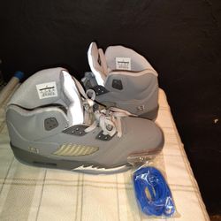 Nike Air Jordan 5 Retro "Wolf Grey" sneakers.  Size 12