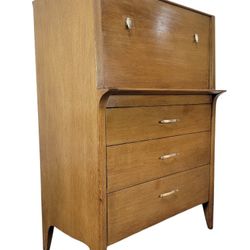 Mid Century Secretary Desk High Boy Dresser By Drexel 