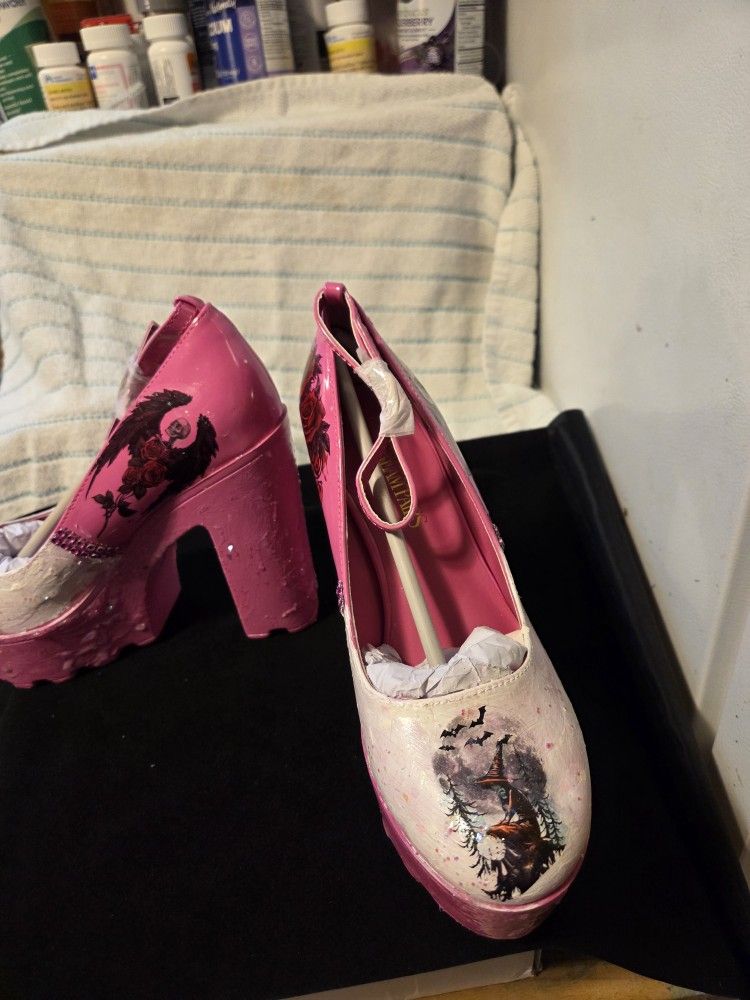 Pink Cosplay Halloween Shoes