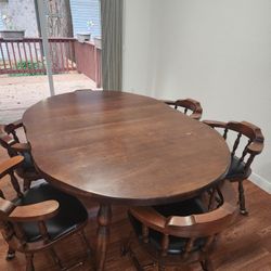 Dining Table + 6 Chairs | Converts Round or Oval | Must Go