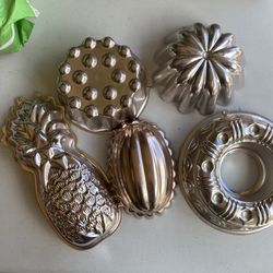 Vintage Pink Aluminum Copper Jello Mold Set