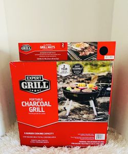 Portable Charcoal Grill & Grill Mats