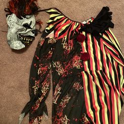Clown Costume Xl For Kids 11-13 Yr Olds