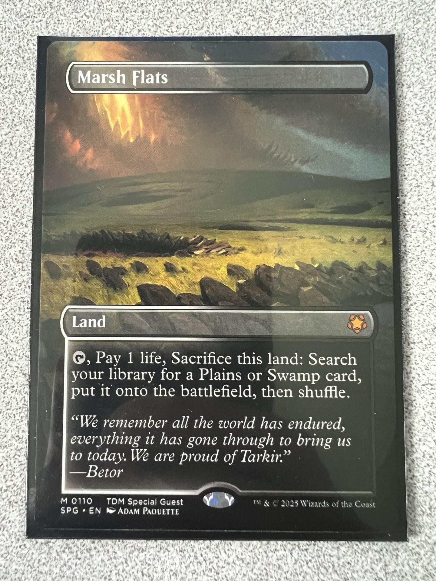 MTG Tarkir Dragonstorm Marsh Flats Borderless