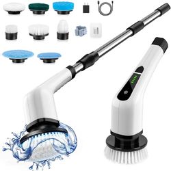 Electric Spin Scrubber, Cordless Cleaning Brush Scrubber for Home, 8 Replaceable Brush