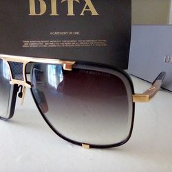 Dita Mach Five Gold Titanium Sunglasses 