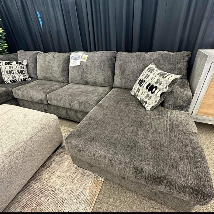 $10 Down Smoke Oversized Sectional 