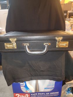 Black Leather Briefcase with Combination Locks
