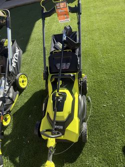 Lawnmower ryobi push+weed eater,6ah battery & fast charger $299 firm