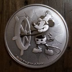 Limited Edition 2017 Niue 2 dollars Steamboat Willie Mickey Mouse 1oz silver round