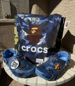 Bape X Crocs Echo RO Clog Bape Powder Blue Camo