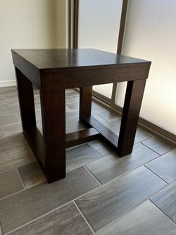 Solid wood side table