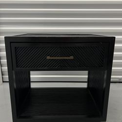 Black Wood Nightstand