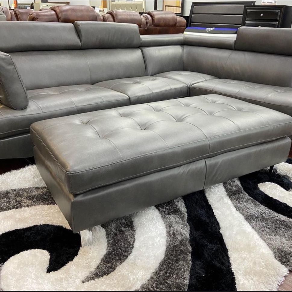 COMFY NEW IBIZA SECTIONAL SOFA AND OTTOMAN SET ON SALE ONLY $799.  🚚 EASY FINANCING 