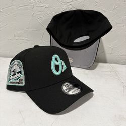 MLB New Era Baltimore Orioles Black Teal 30th Anniversary Patch 9forty A Frame SnapBack Hat 
