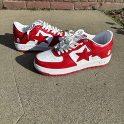 Bathing Ape Bape Sta Red And White (BRAND NEW)