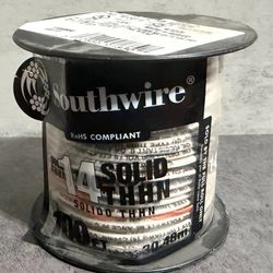 Southwire 100 ft. 14 White Solid CU THHN Wire Model 11580884
