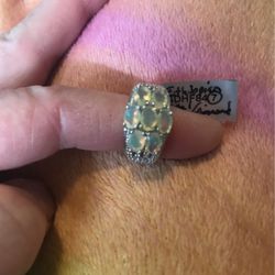 Ethiopian opal and diamond ring