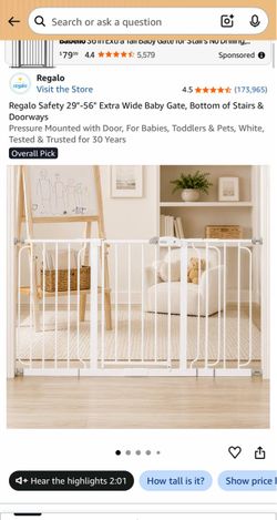 Baby Safety Gate Regalo Widespan Extra Wide Model 1158DS
