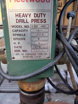 1979 Fleetwood industrial press USA made