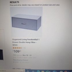 Freedom rail Organized Living Drawer Double Hang , White