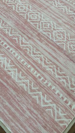 Pink Boho Geometric Area Rug