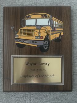 School Bus Driver Recognition Plaque