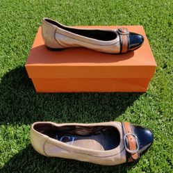 AGL Attilio Giusti Leombruni Women's Ballet Taupe Flats Shoes Size: 7.5 W (Used / Slightly Worn)