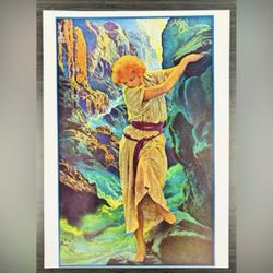 THE CANYON Original Vintage Print Poster Maxfield Parrish Fine Art Deco Nouveau Antique 1970’s Collectible Neoclassical Allegory Allegorical Painter