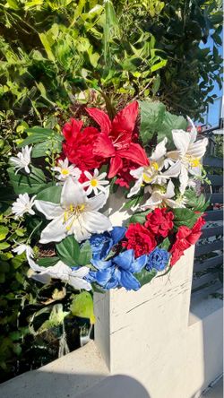 4th of July, Red White Blue Patriotic  Hydrangeas Wreath