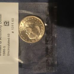 1980 Susan B Anthony San Francisco Mint Uncirculated. Grade 60